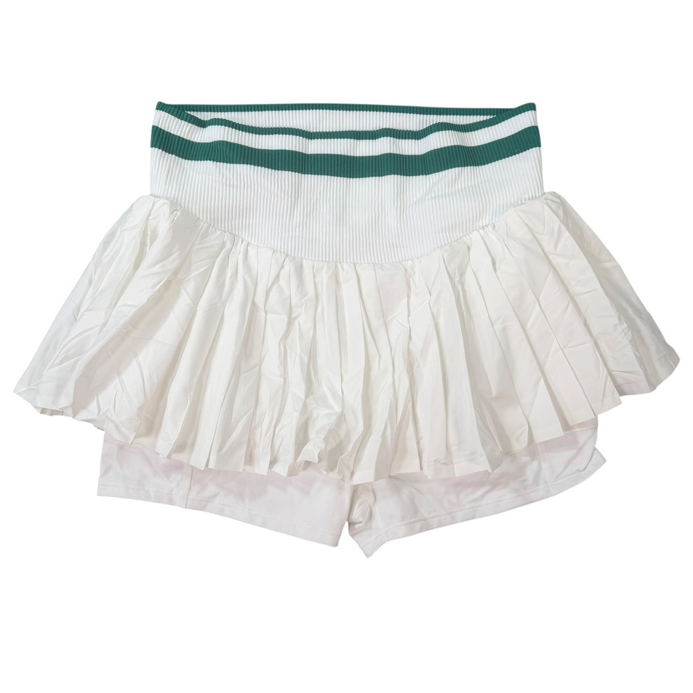 Free People Movement Womens Sultry Skort White Pleated Athletic Skirt Size M